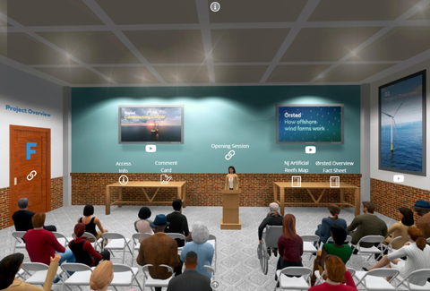 Screengrab of Ocean Wind Virtual Meeting Room