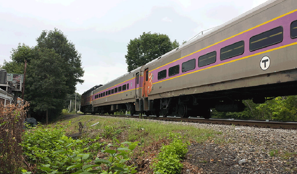 MBTA commuter rail on the South Coast Rail in Massachusetts.