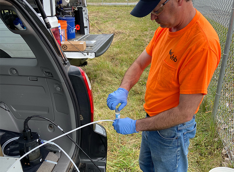 VHB staff conducting groundwater sampling.