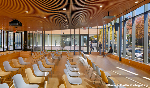 A large meeting room used for workshops and meetings centered on community well-being