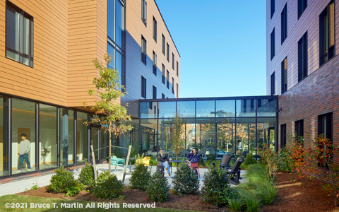 Students enjoy Health and Wellness Center and Residence Hall Outdoor Common Area.