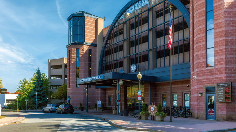 Entrance to South Norwalk Railroad Station