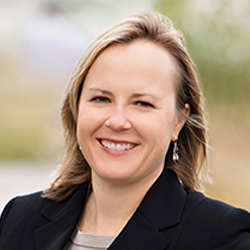 Nancy Doon outside wearing a black blazer. 